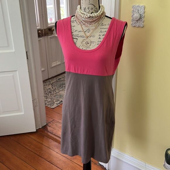 *Moda Intl* Sz L Cotton Spandex Bodycon Tank Dress EUC - Picture 1 of 7
